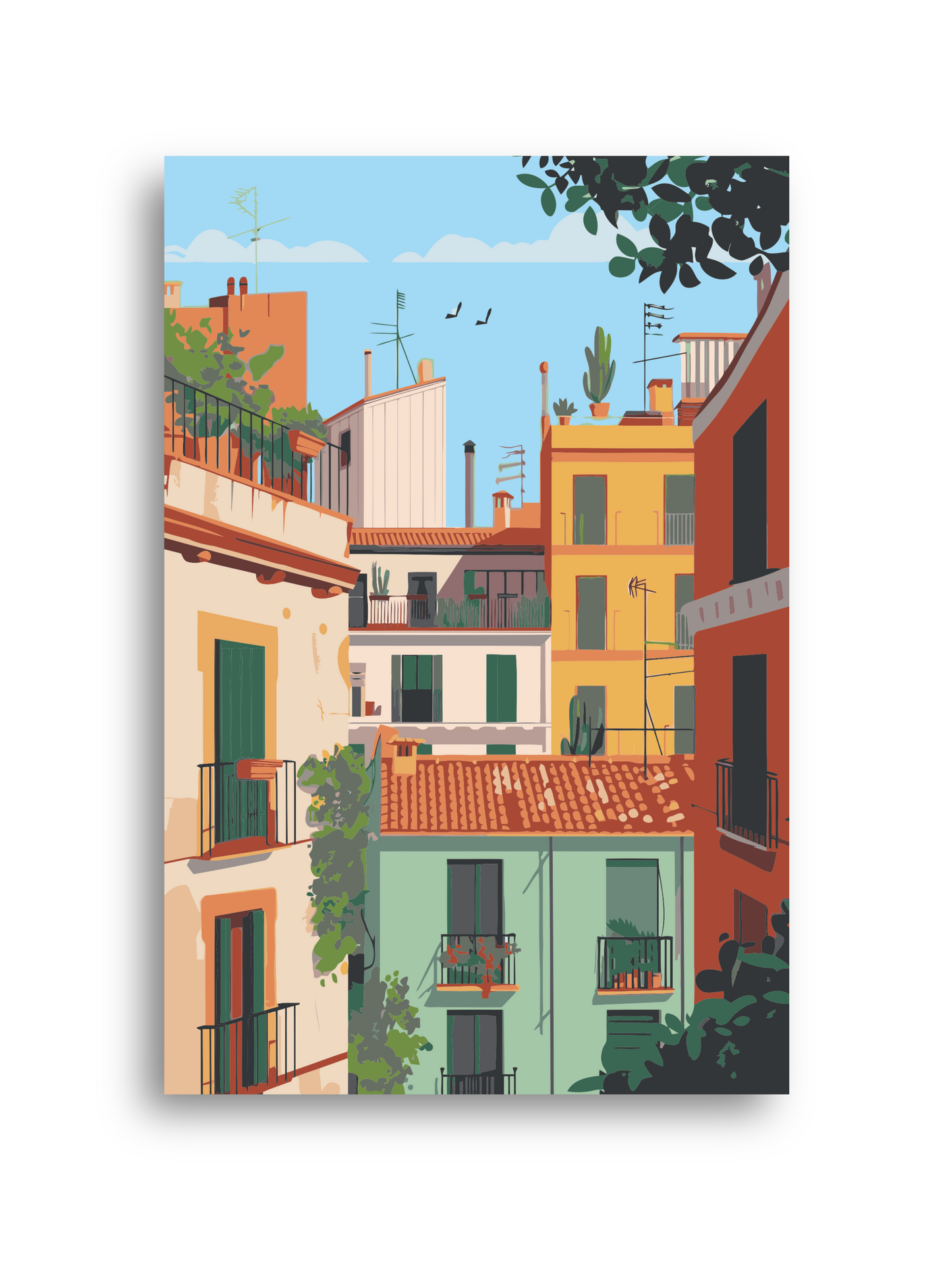 Mediterranean City Paint by Numbers Kit - Balcony View Scene Numerio