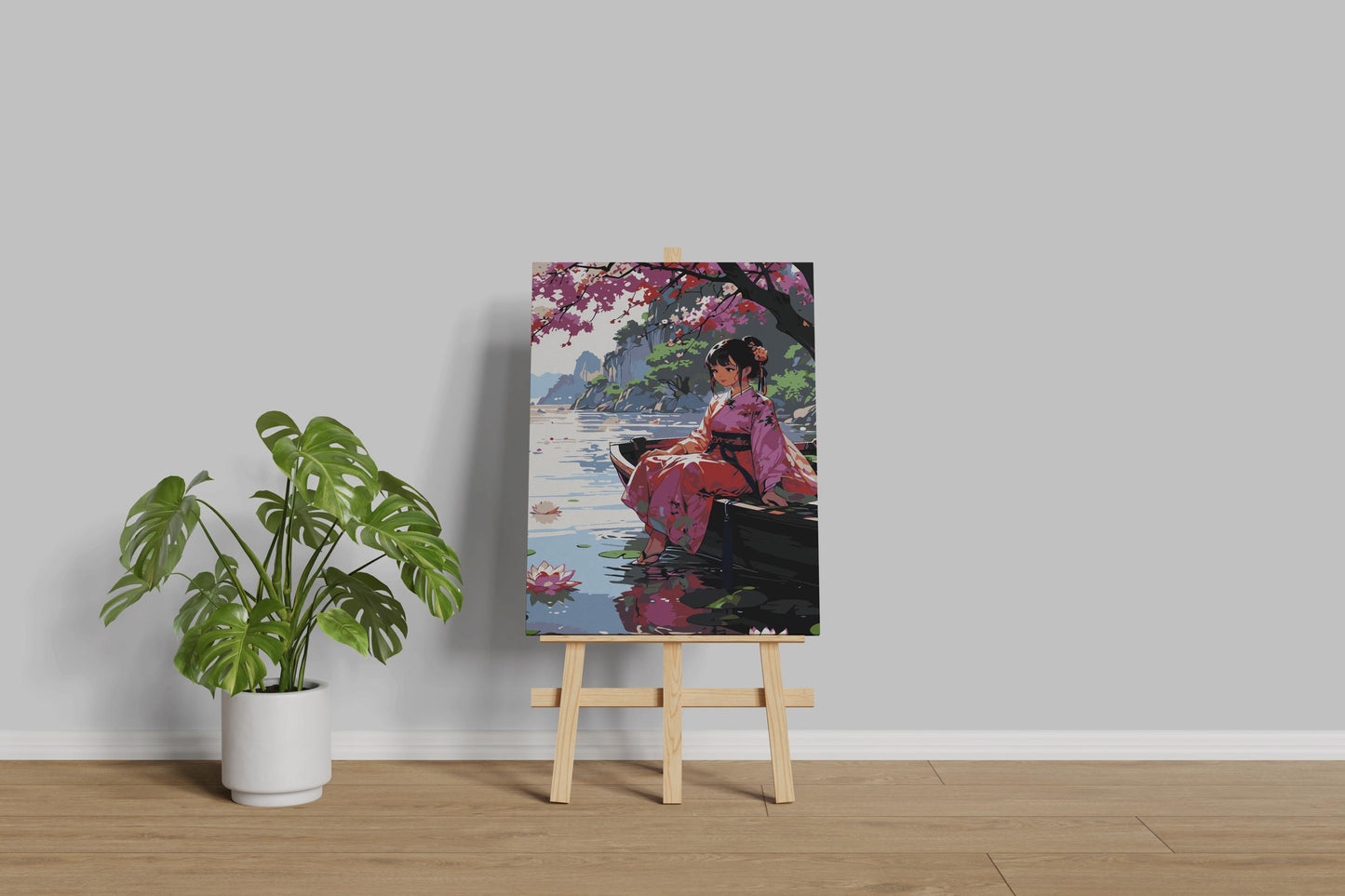 anime painting by numbers canvas kit for adults