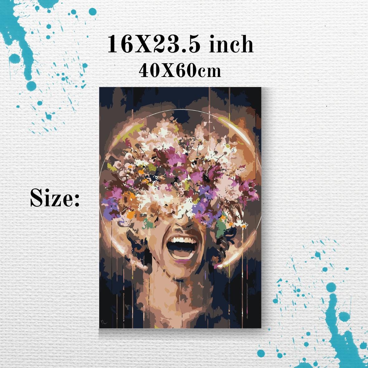 Floral Burst Portrait Paint To Numbers Kit