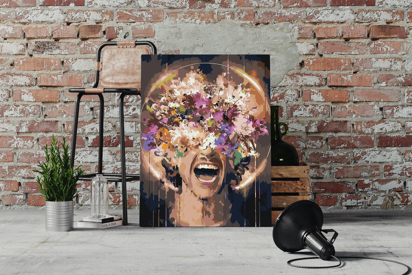 Floral Burst Portrait Paint To Numbers Kit