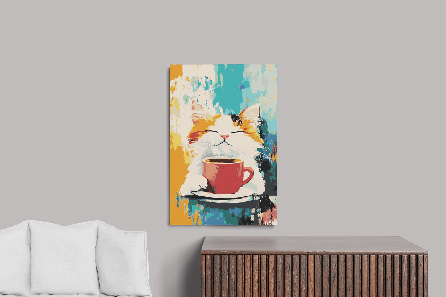 cute cat painting by numbers canvas kit for adults