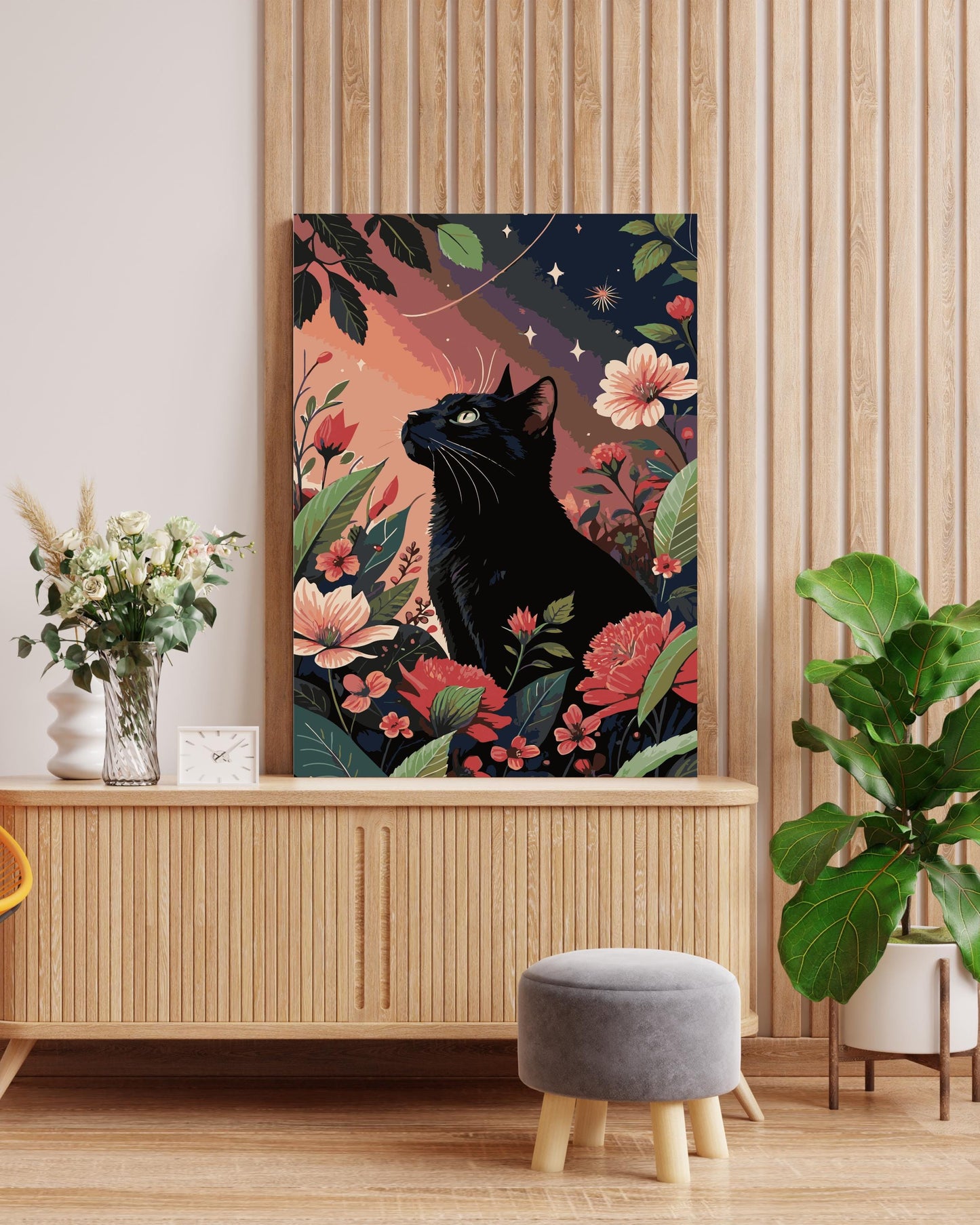 black cat in bathtub painting by numbers canvas kit for adults