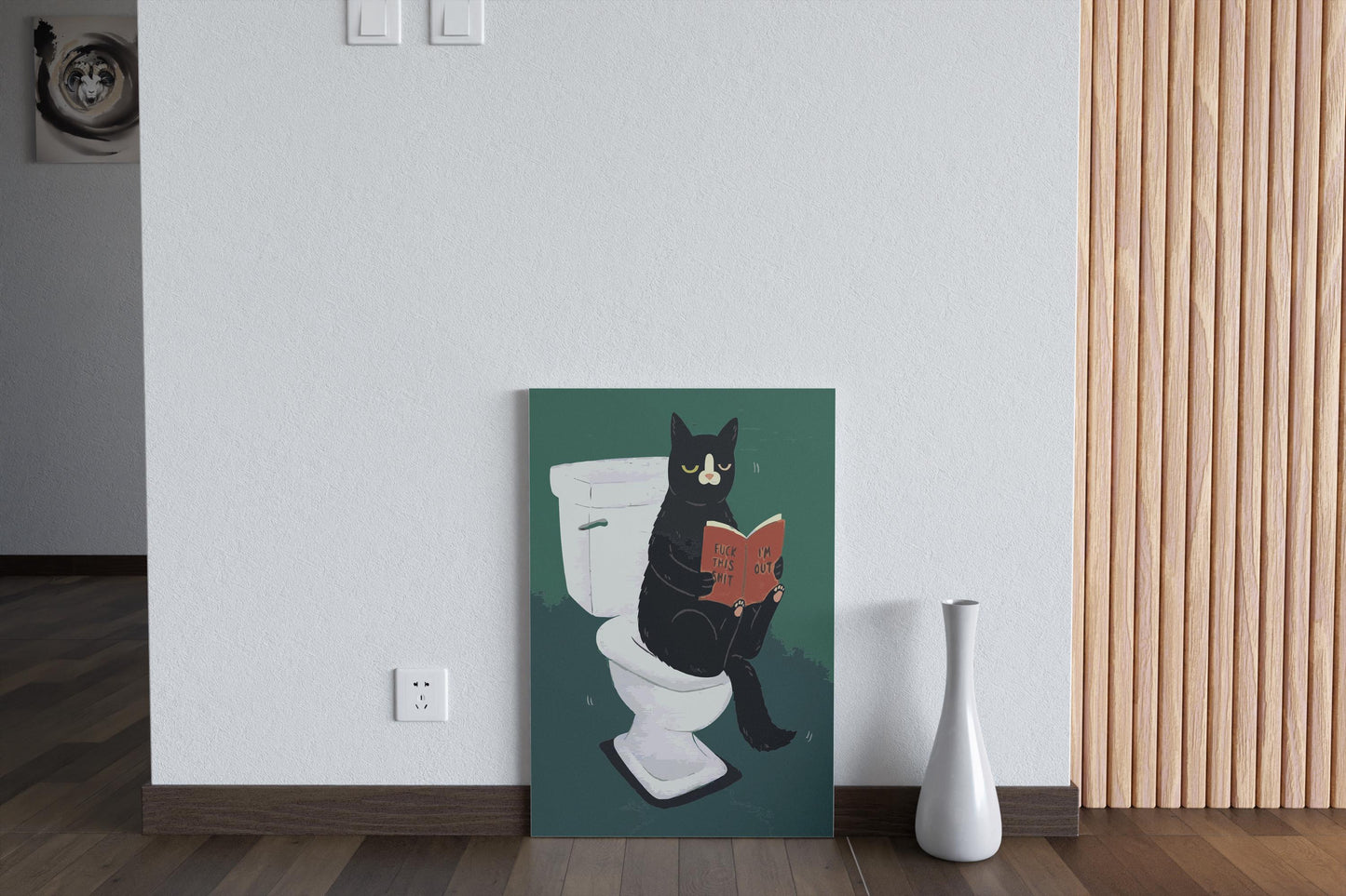 black cat on toilet painting by numbers canvas kit for adults