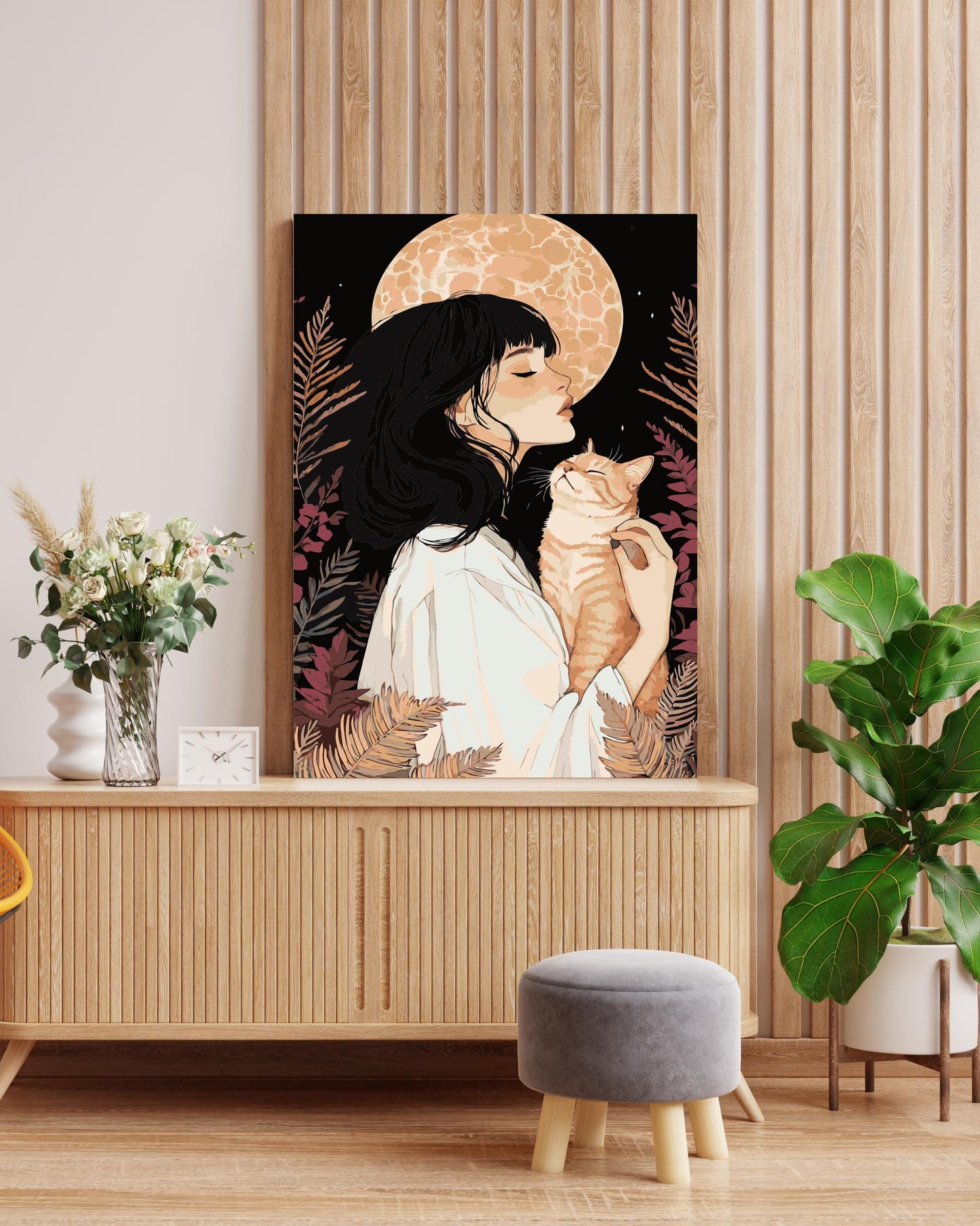 cat painting by numbers canvas kit for adults