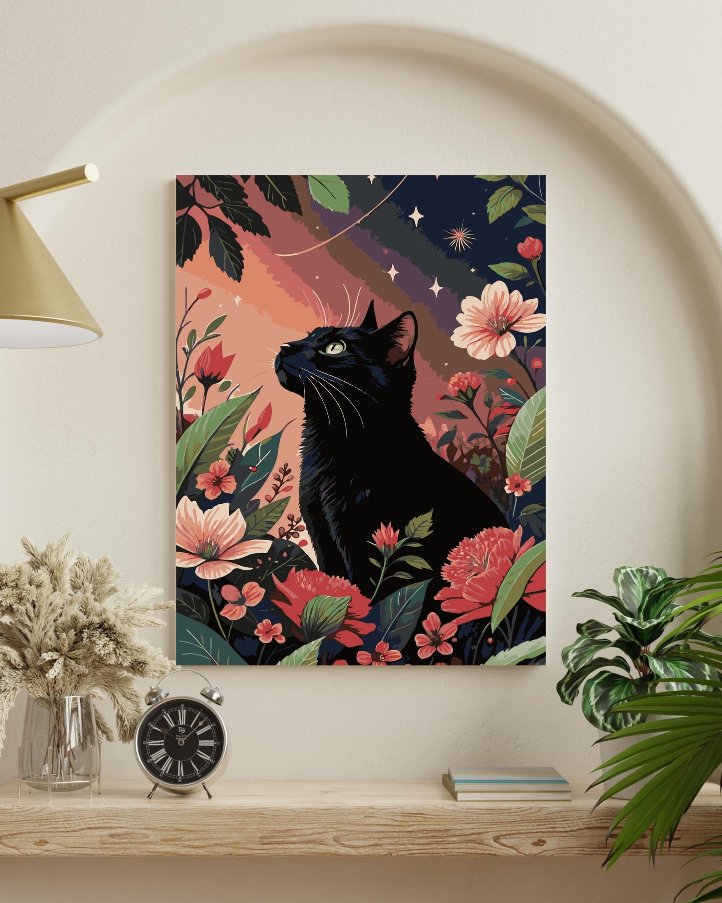 black cat in bathtub painting by numbers canvas kit for adults