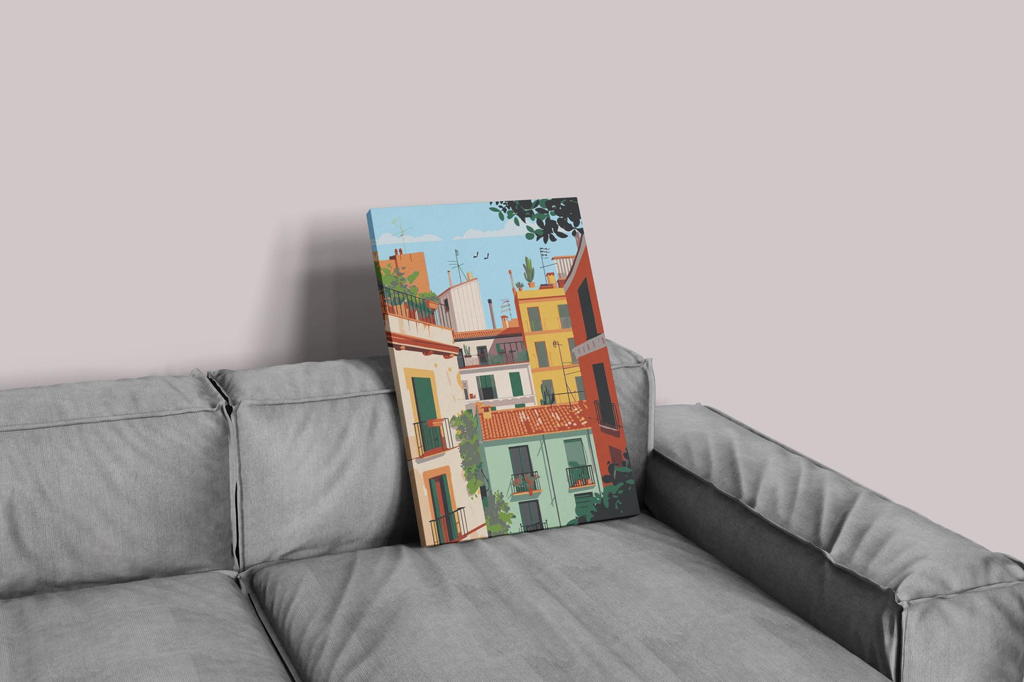 Mediterranean City Paint by Numbers Kit - Balcony View Scene Numerio