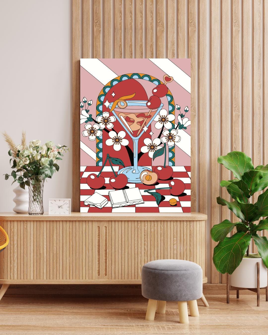 Cherry Topped Cocktail Paint by Numbers Kit Numerio