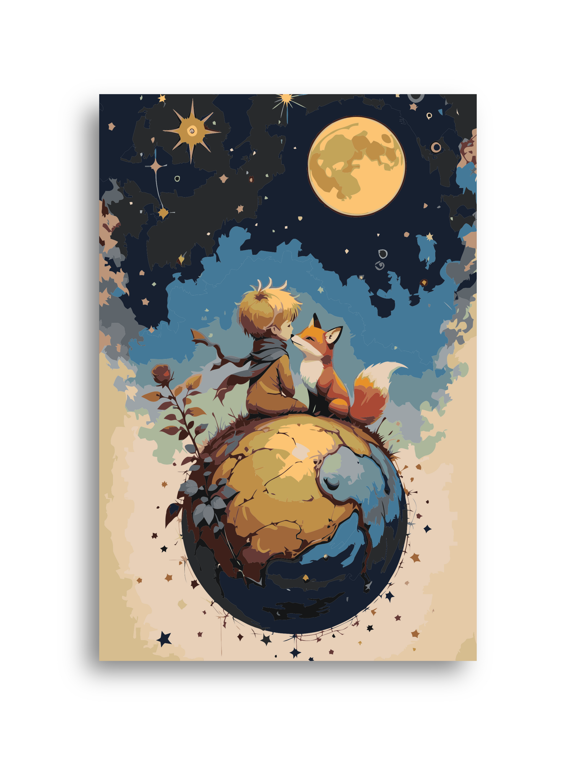 The Little Prince Paint by Numbers Kit: DIY Wall Art for Adults & Kids Numerio