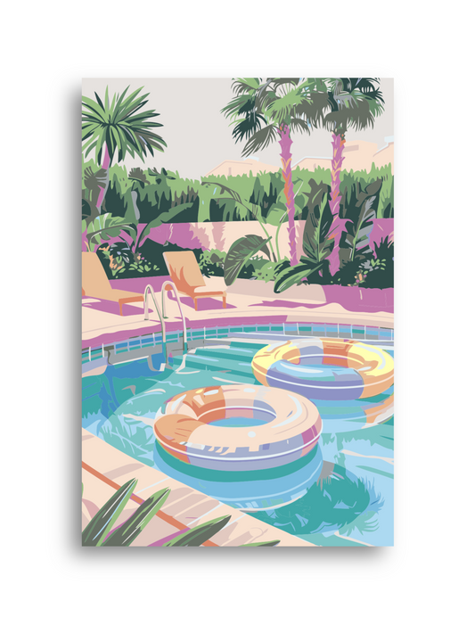 Serene Pool Paradise Escape Paint by Numbers Numerio