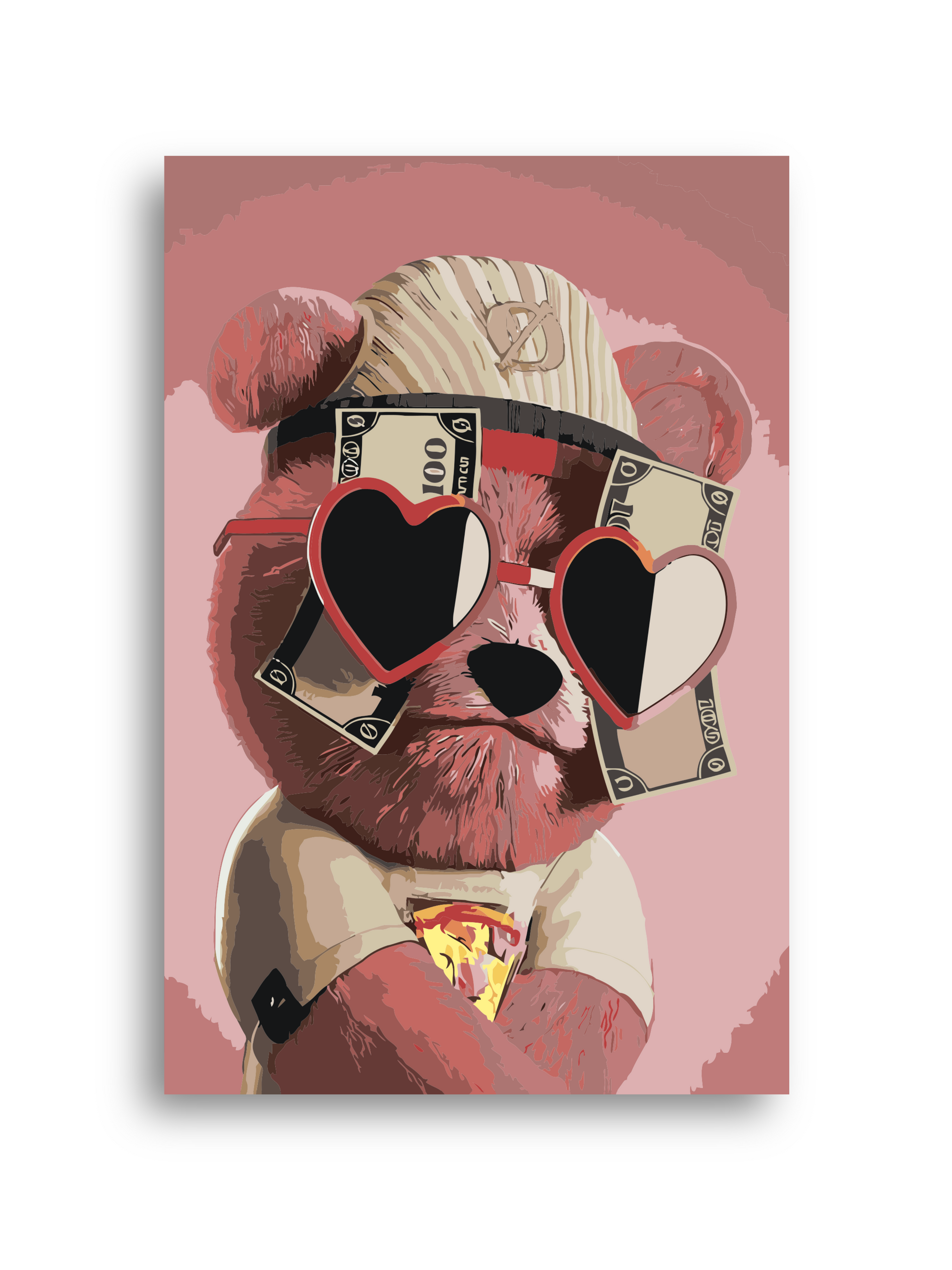 Gentle Pink Teddy Bear Paint by Numbers Kit Numerio