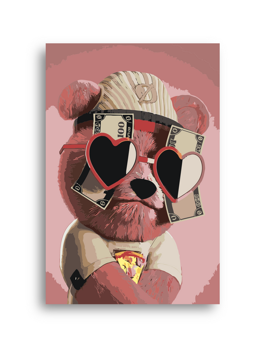 Gentle Pink Teddy Bear Paint by Numbers Kit Numerio