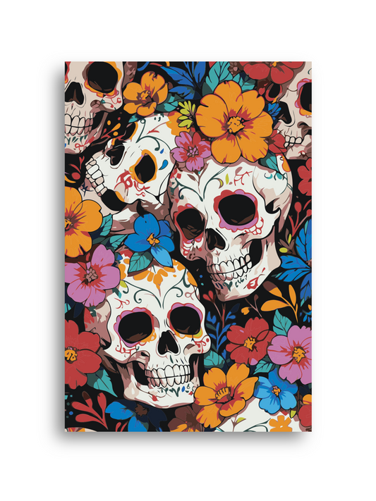 Day of the Dead Sugar Skull Paint by Numbers Kit – Colorful Floral Skull DIY Painting, Halloween Mexican Art Home Decor Gift Numerio