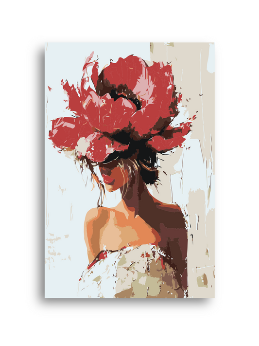 Elegant Floral Hat Portrait Paint by Numbers Kit Numerio
