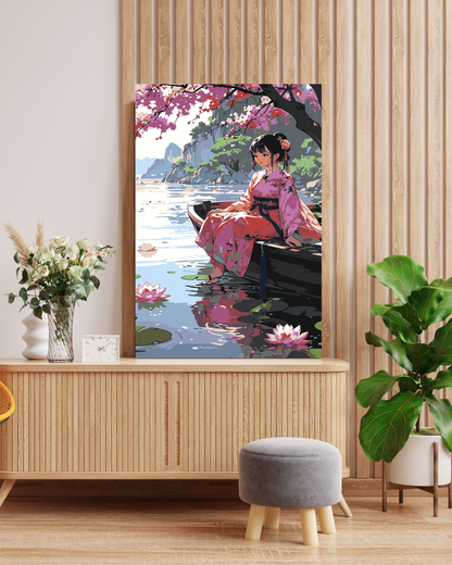 Sakura Anime Girl Paint by Numbers Kit Numerio