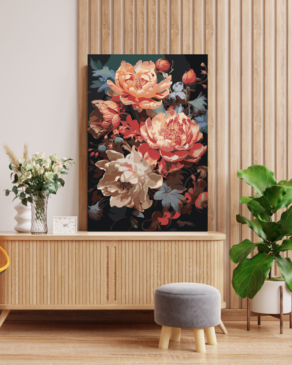 Colorful Flowers Paint By Numbers Kit | DIY Canvas Painting for Adults | Vibrant Floral Wall Art
