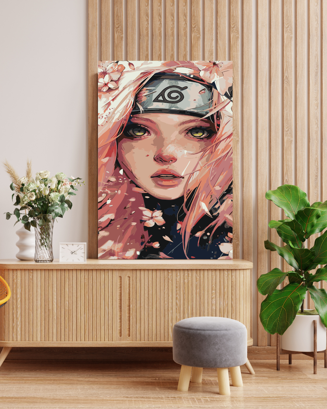 Purple Hair Anime Girl Paint by Numbers Kit Numerio