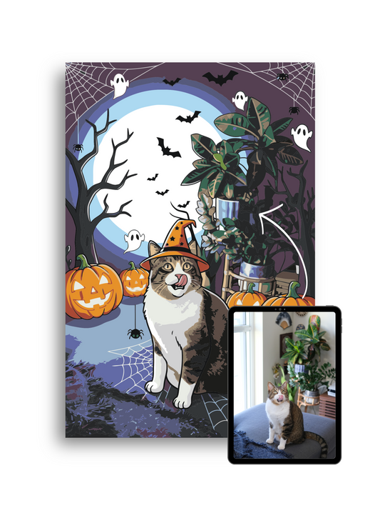 Custom Paint by Numbers Kit | Halloween Cartoon Style | Personalized Photo to Painting Numerio
