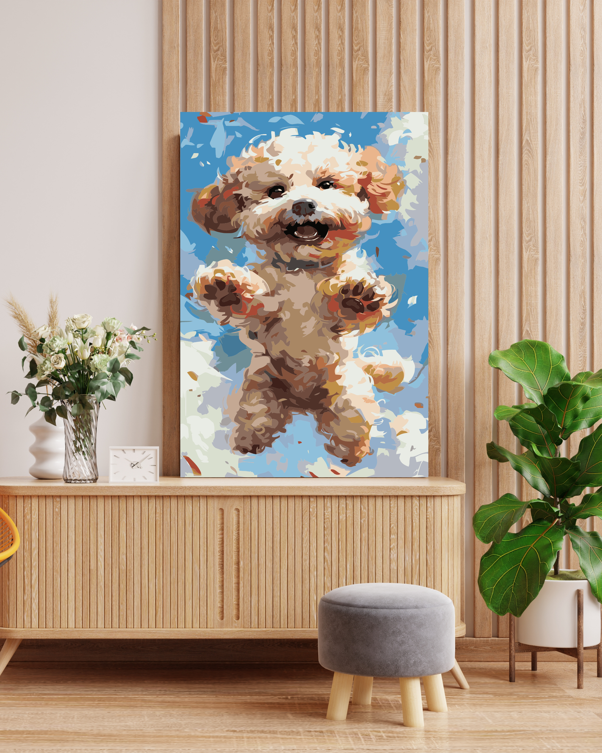 Brown Puppy Portrait Paint by Numbers Kit Numerio