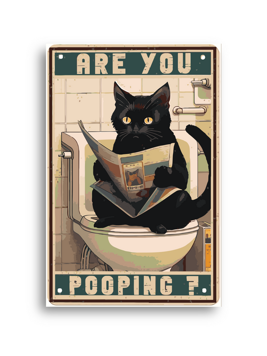 Sitting Toilet Cat Paint by Numbers Kit Numerio