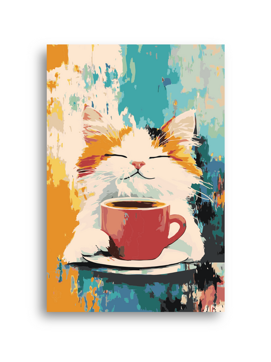 White Fluffy Cat Paint by Numbers Numerio