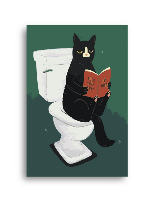 Toilet Black Cat Paint by Numbers Kit Numerio