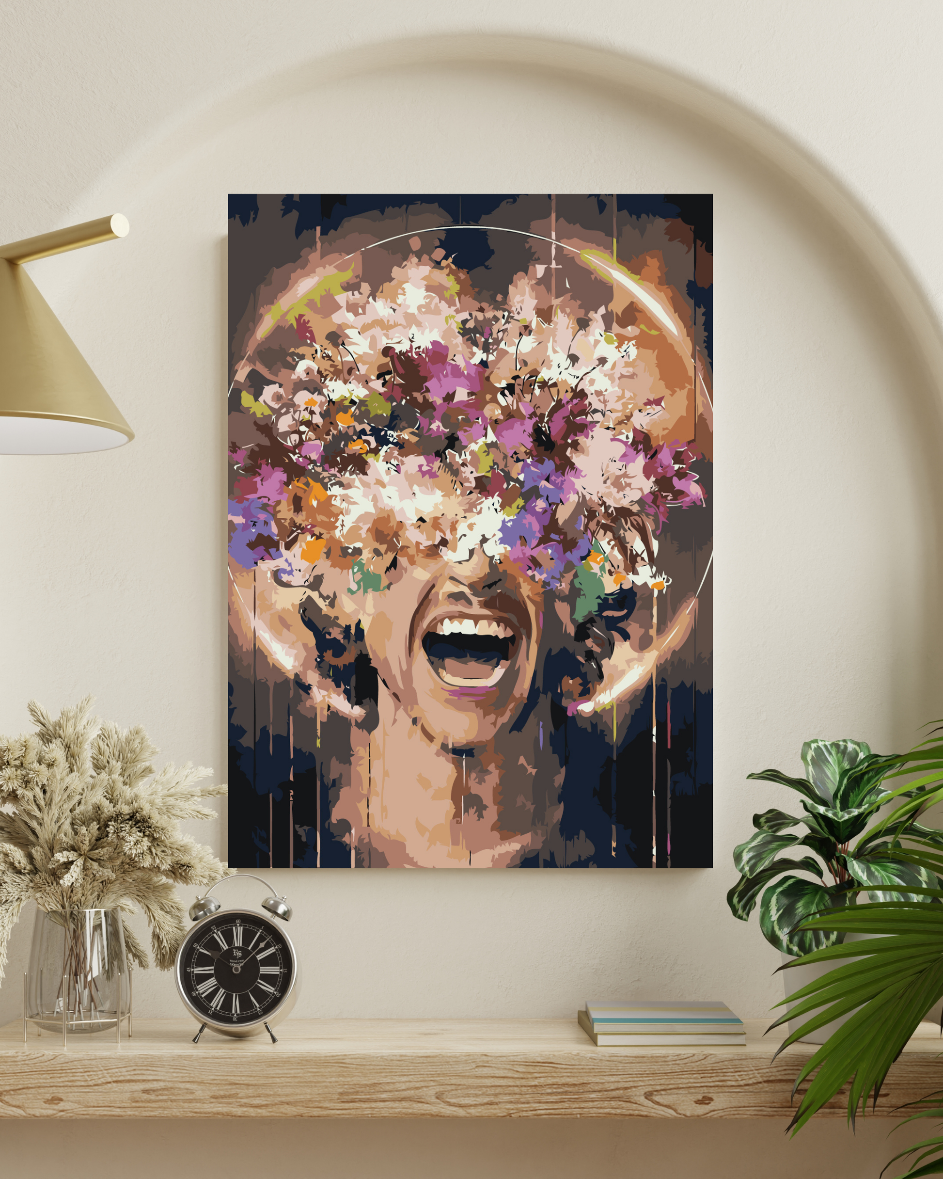 Floral Burst Portrait Paint by Numbers Kit Numerio