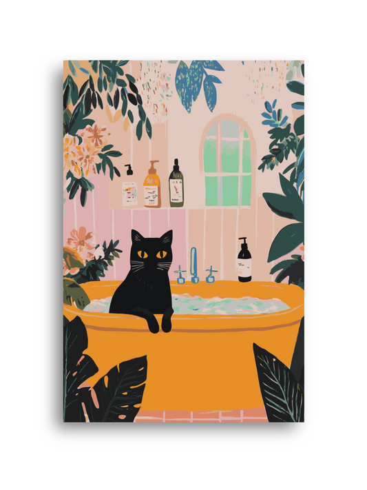 Cozy Evening Cat Bath Paint by Numbers Kit