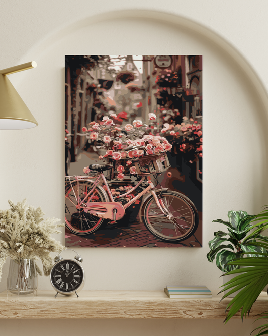 Vintage Bike Spring Garden Paint by Numbers Kit Numerio