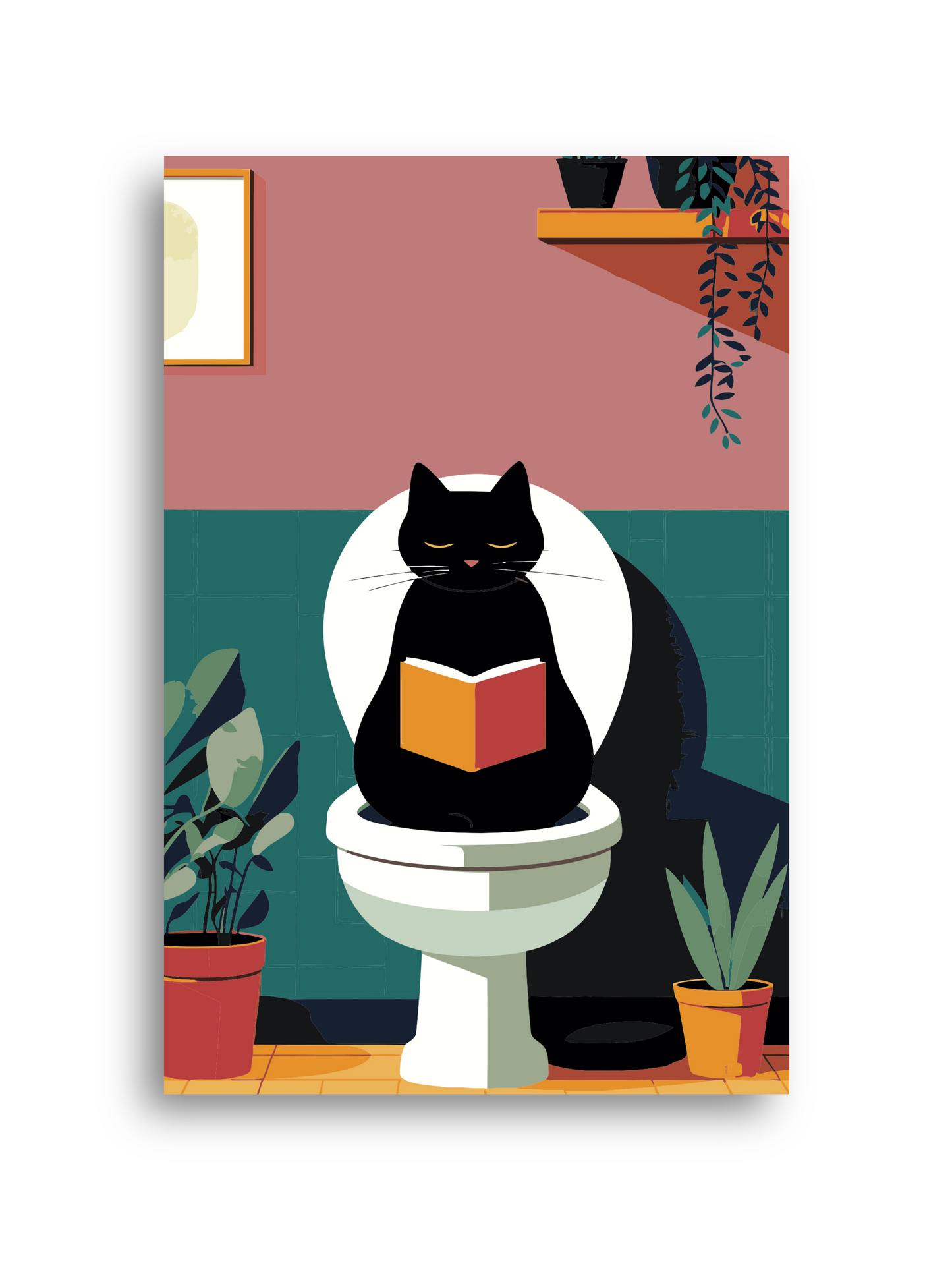 Curious Toilet Cat Paint by Numbers Kit Numerio