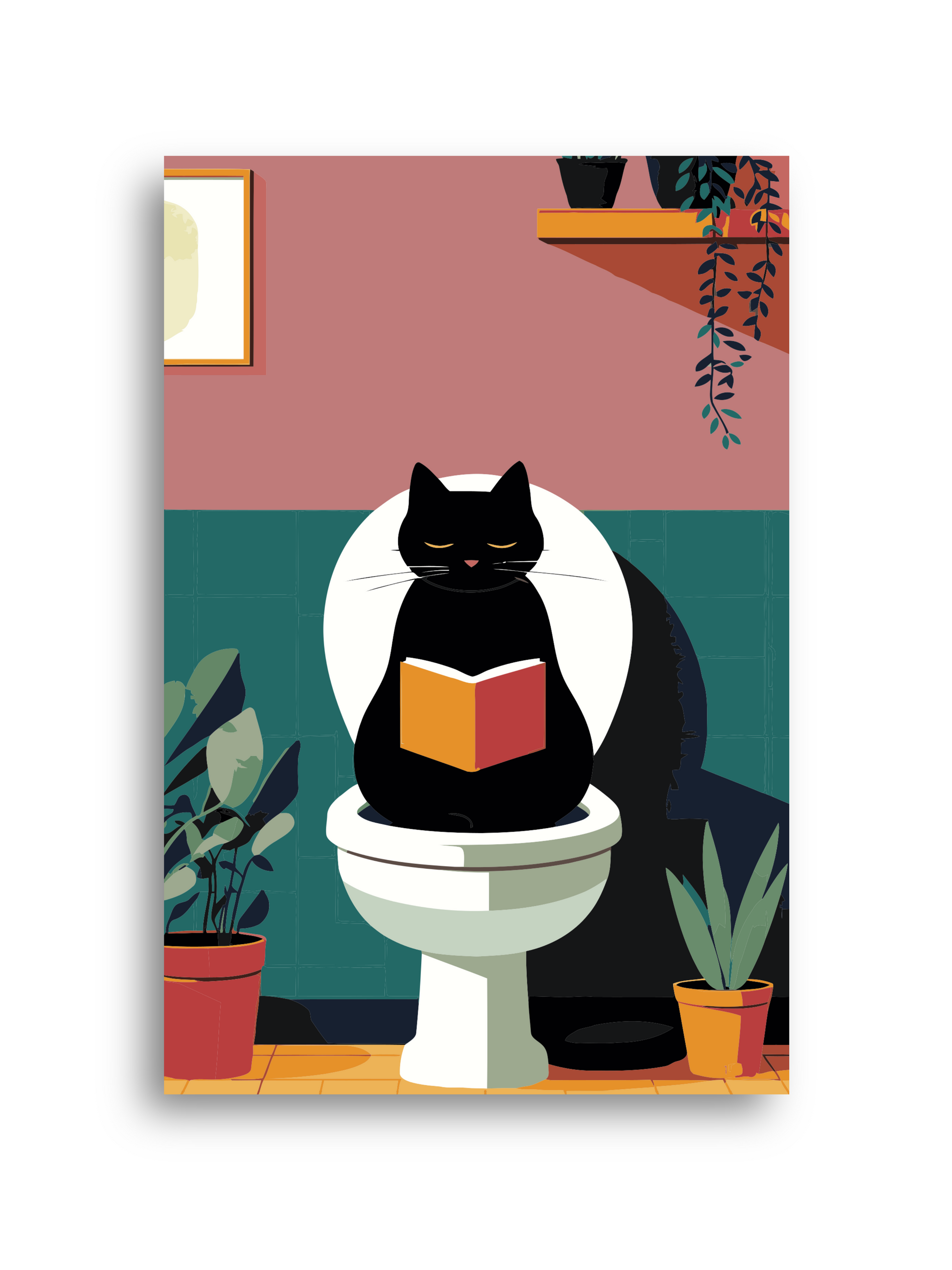Curious Toilet Cat Paint by Numbers Kit Numerio