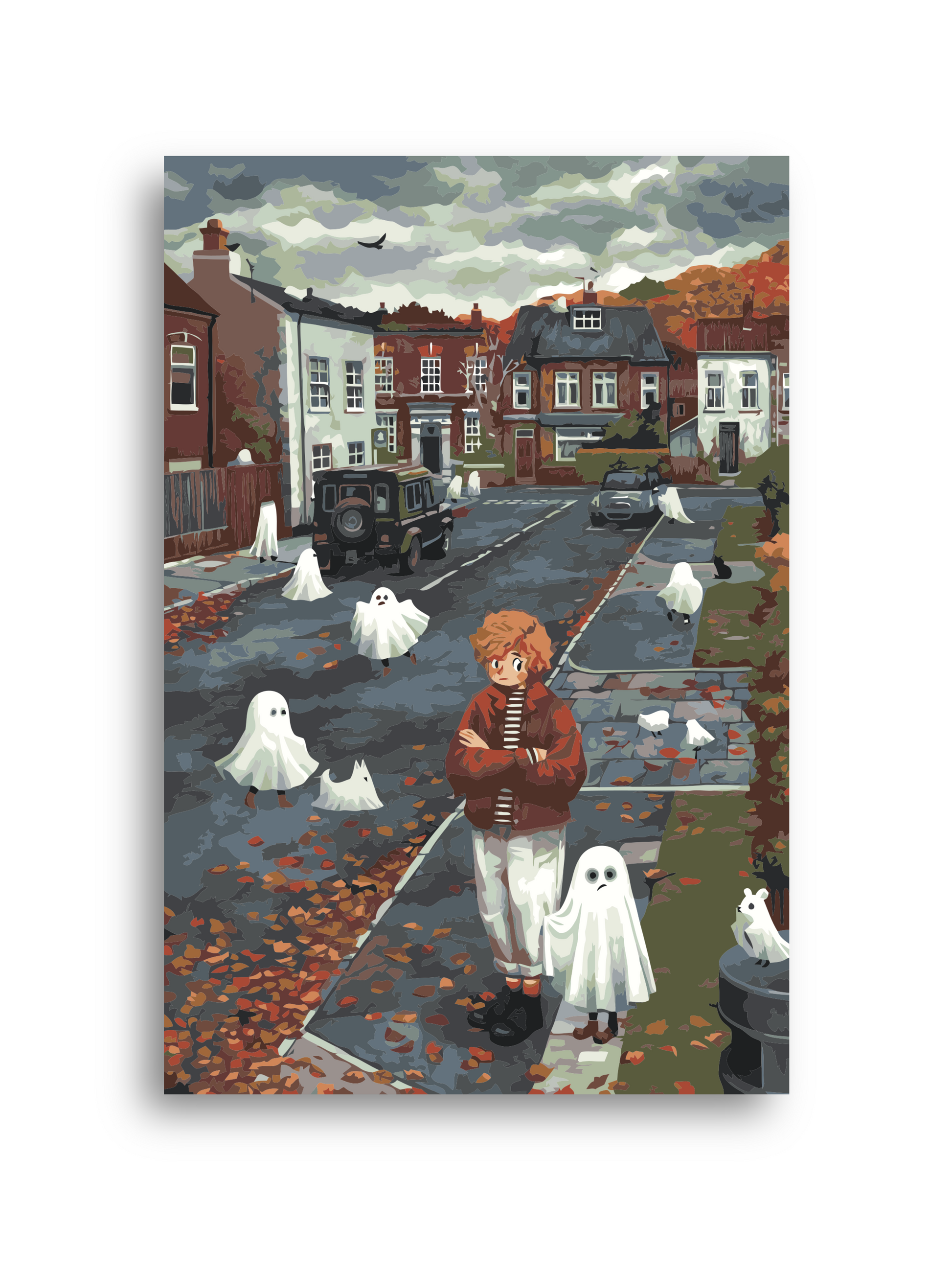 Halloween Ghosts Paint by Numbers Kit: Cozy Autumn DIY Canvas Art Numerio