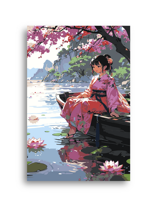 Sakura Anime Girl Paint by Numbers Kit Numerio