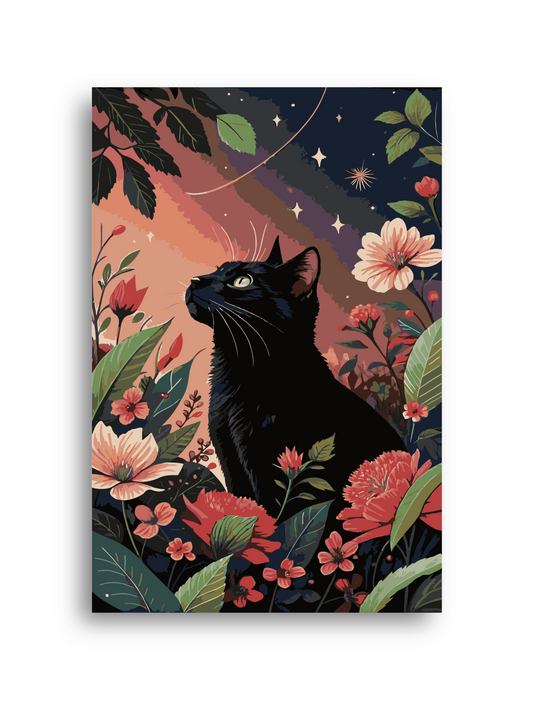 Bathing Black Cat Paint by Numbers Kit Numerio