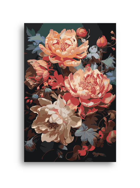 Colorful Flowers Paint By Numbers Kit | DIY Canvas Painting for Adults | Vibrant Floral Wall Art