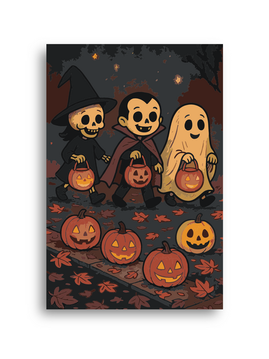 Dracula Ghost & Skeleton Halloween Paint By Numbers Kit: Trick or Treat DIY Art for Adults