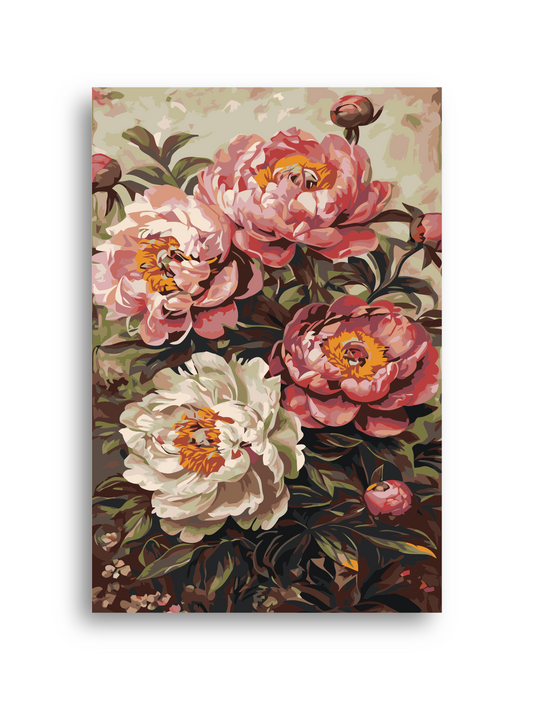 Colorful Flowers Paint By Numbers Kit | DIY Floral Canvas Painting for Adults | Vibrant Garden Wall Art