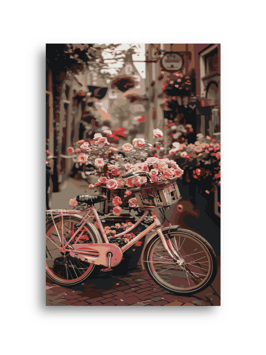 Vintage Bike Spring Garden Paint by Numbers Kit Numerio