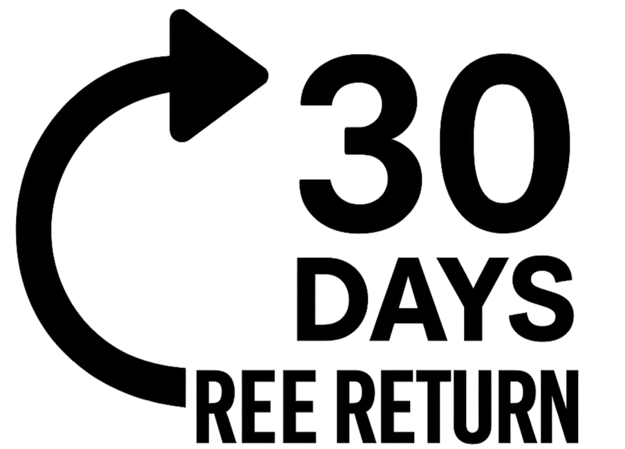 create 30 days free retern black icone with no background
