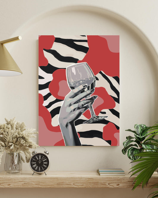 Zebra Print Wine Glass Paint by Numbers Kit Numerio