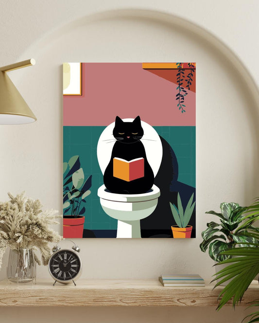 Curious Toilet Cat Paint by Numbers Kit Numerio