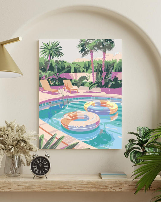Serene Pool Paradise Escape Paint by Numbers Numerio