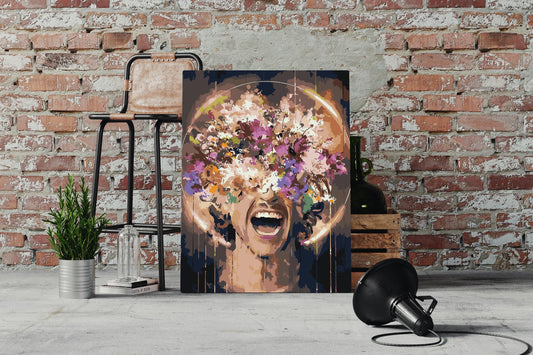 Floral Burst Portrait Paint To Numbers Kit
