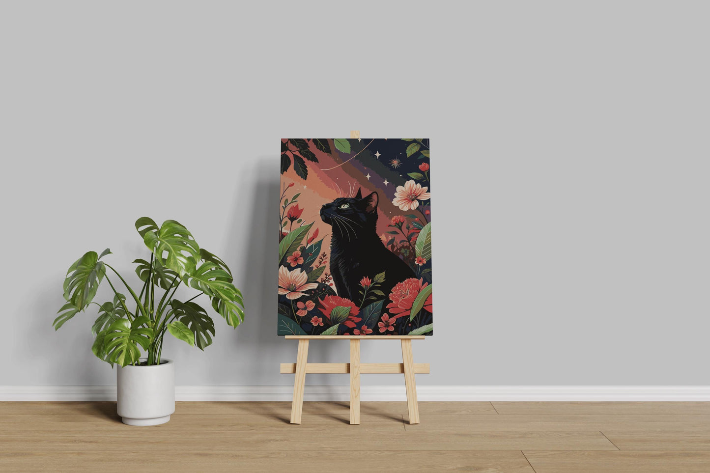 black cat in bathtub painting by numbers canvas kit for adults