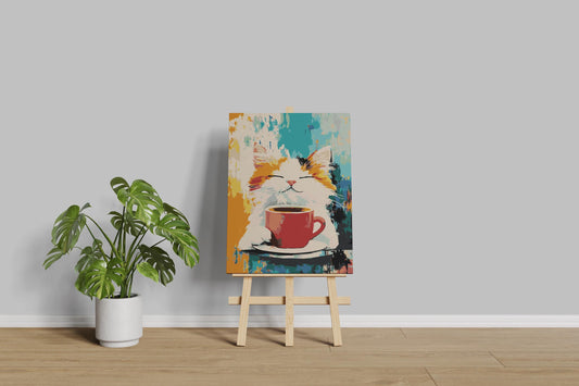 cute cat painting by numbers canvas kit for adults