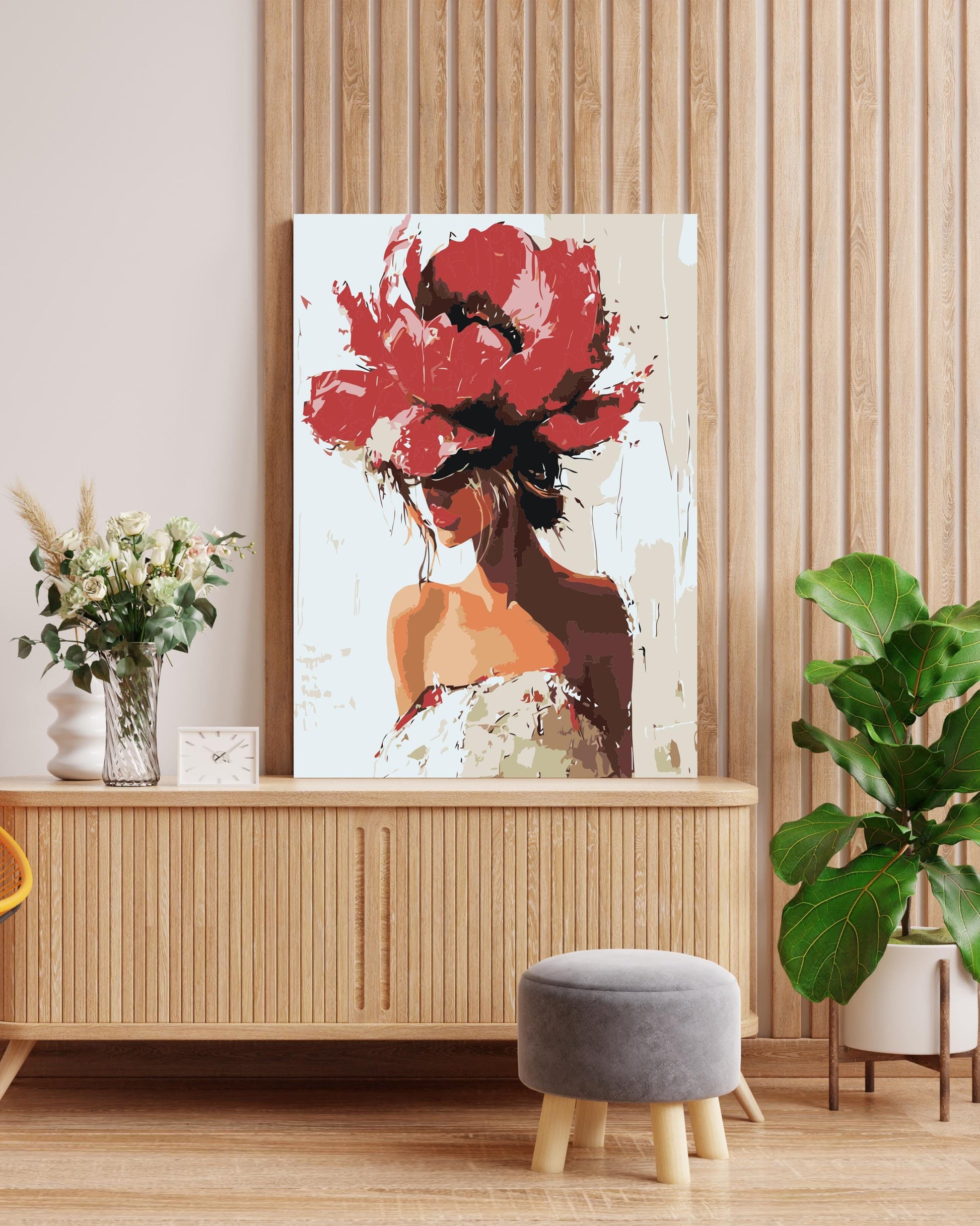 Flower Hat Woman Number By Paint Kit