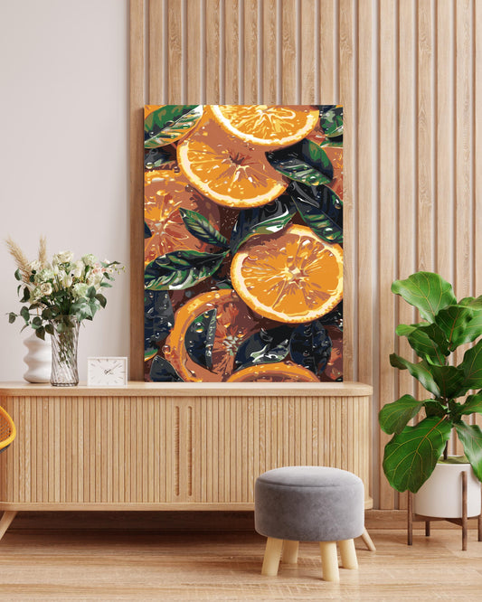 citrus oranges painting by numbers canvas kit for adults