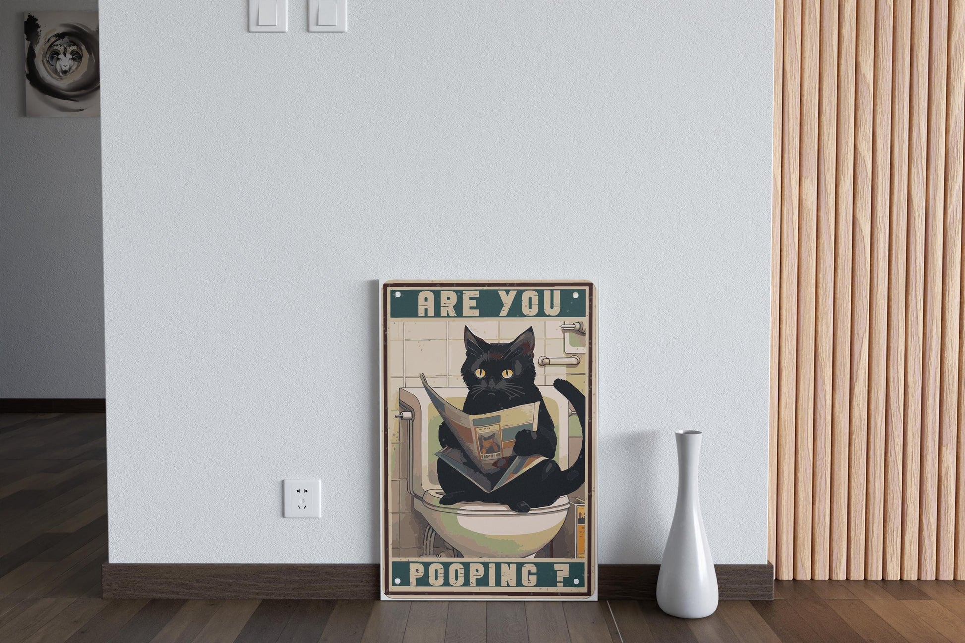 black cat on toilet painting by numbers canvas kit for adults