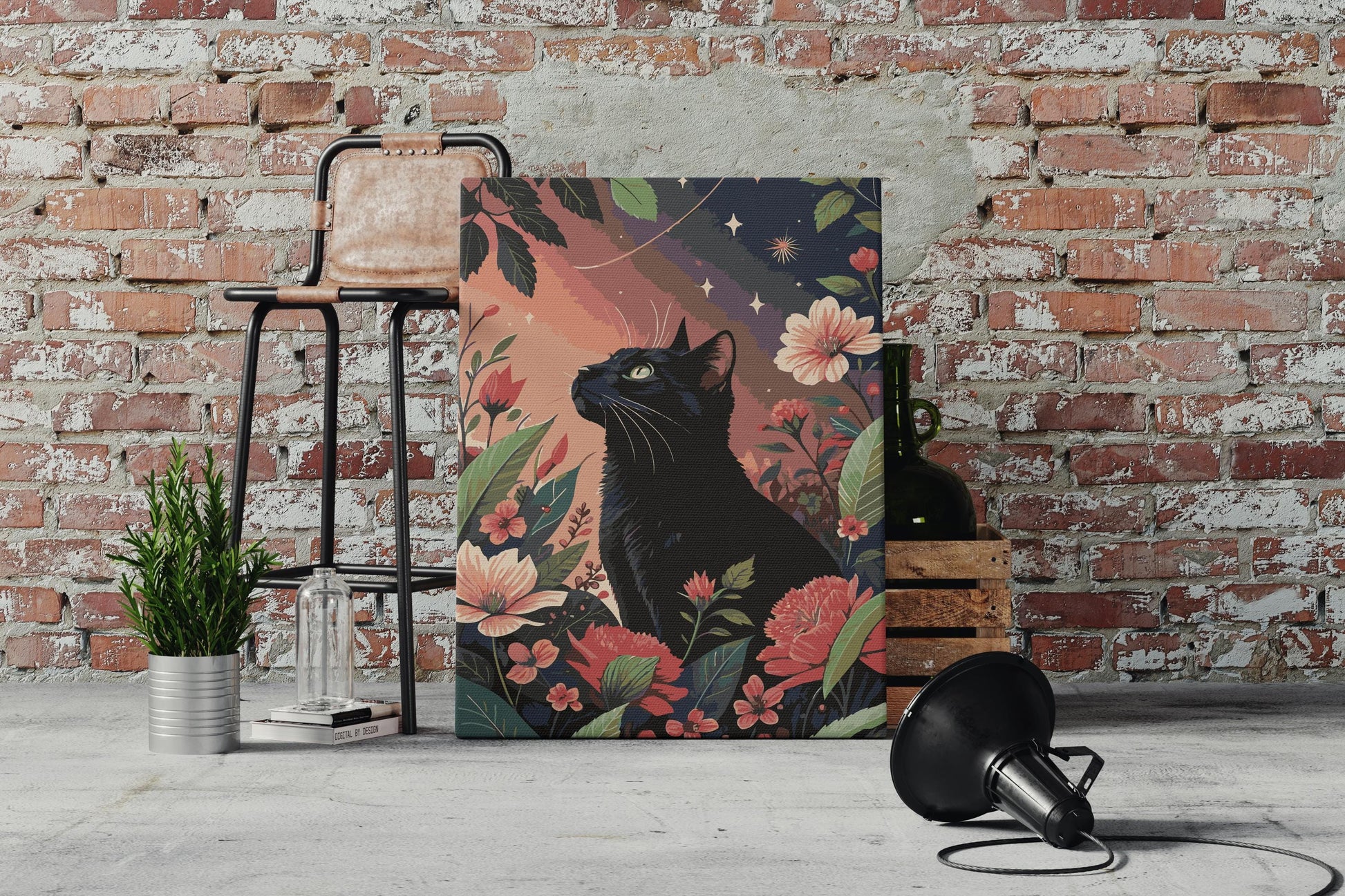 black cat in bathtub painting by numbers canvas kit for adults