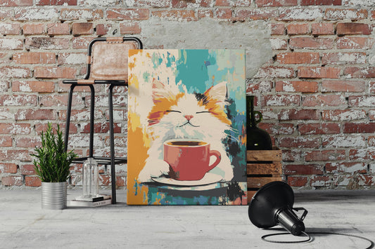 cute cat painting by numbers canvas kit for adults