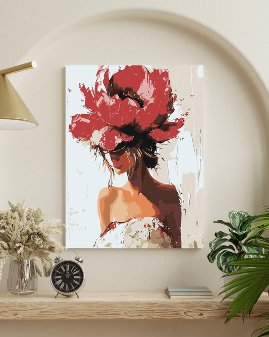 Flower Hat Woman Number By Paint Kit